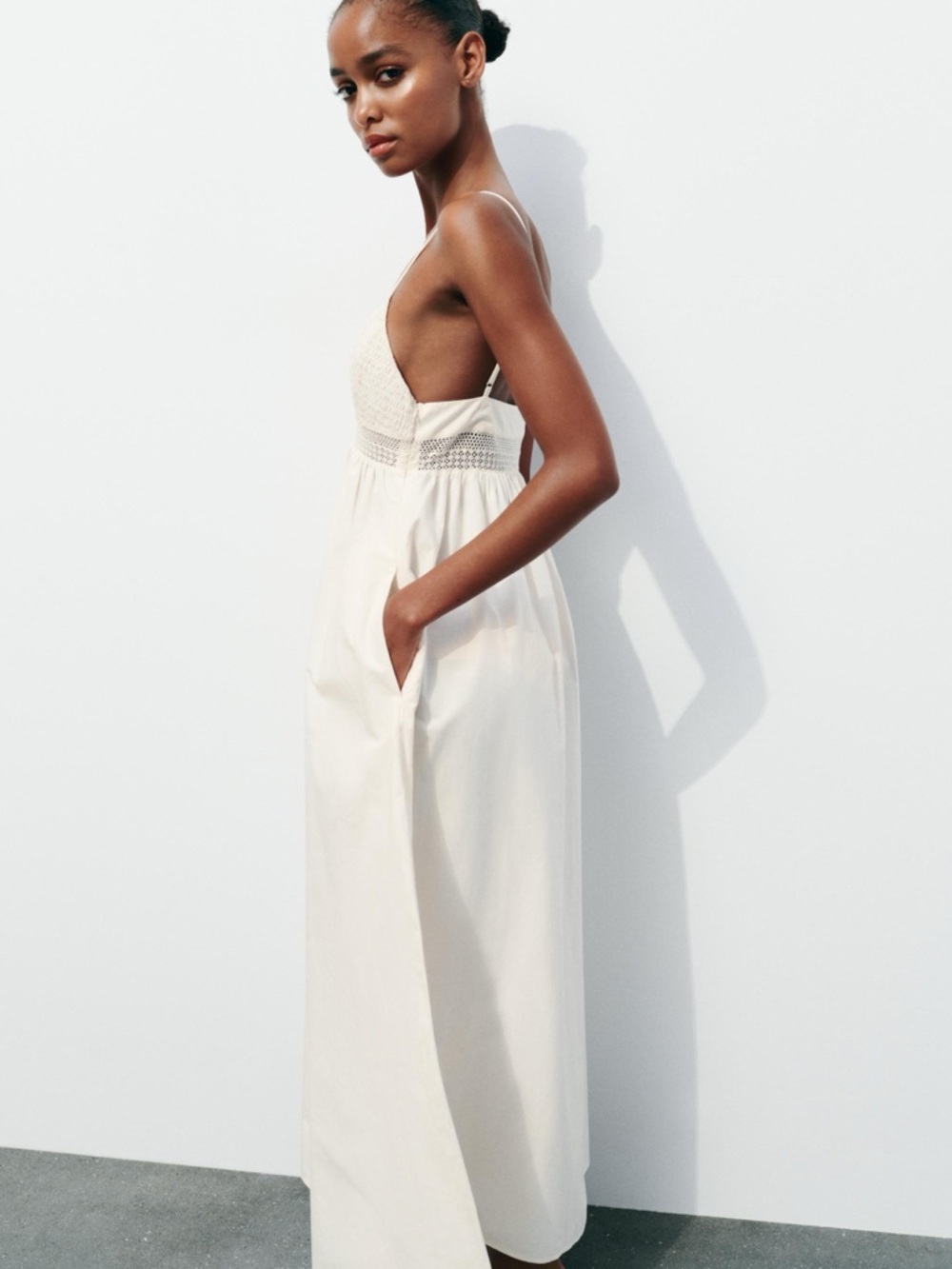 ZARA POPLIN MIDI DRESS SIZE S NWT - Picture 3 of 5
